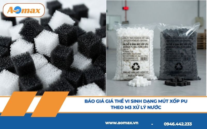 Báo giá giá thể vi sinh dạng mút xốp PU theo m3 xử lý nước